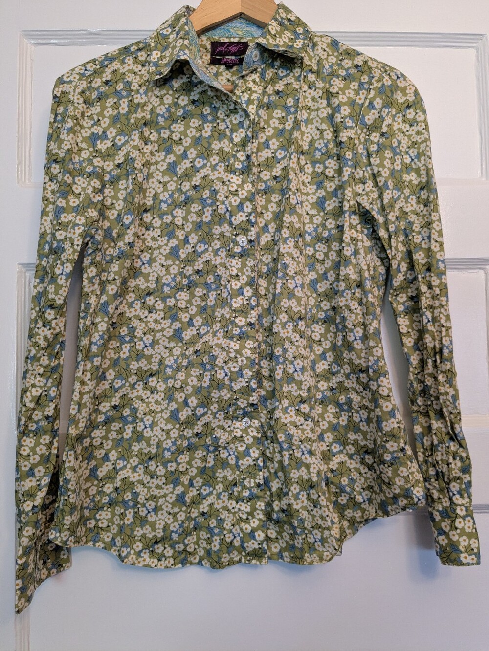 Beautiful Green Floral Liberty Cotton Button Up Shirt